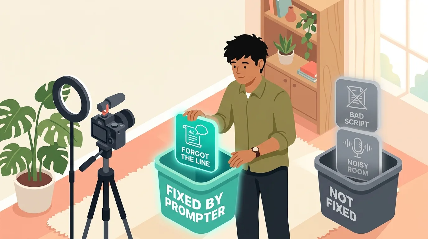 How Much a Teleprompter Actually Cuts Retakes